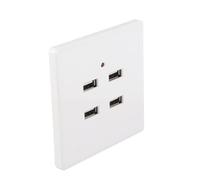 Generic Prise de Courant Murale à 4 Ports USB, Conception Exquise, Prise de Chargeur Sûre pour Hôtels, Bureaux, Lieux Publics