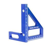 Generic Rapporteur d'angle 45 à 90 Degrés pour le Travail du Bois, Règle Triangulaire en Alliage d'aluminium anodisé, Outil de Mesure de Disposition pour les Projets de Menuiserie 'ingénieur (BLUE)