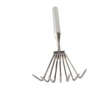 Generic Râteau à Main en Acier Inoxydable pour Le Jardinage, Motoculteur Polyvalent avec Poignée Confortable, Parfait pour la Plage et Le Jardin, 28,3x12,5cm