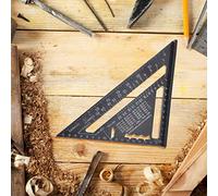 Generic Règle Triangulaire Noire avec échelle Claire, Règle à Angle Droit Durable pour le Travail du Bois et le Dessin, Matériau en Aluminium, 0~7 Pouces