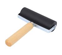 Generic Rouleau D' en Caoutchouc Noir, Poignée en Bois Amovible, Surface de Roulement Lisse pour une Coloration Uniforme, Nettoyage Facile, Conception Légère pour les Projets D'artisanat