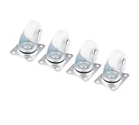 Generic Roulettes Pivotantes Universelles de 1" pour un Déplacement Facile sur les Chaises, Chariots et Bureaux en Polypropylène Blanc