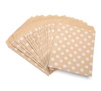 Generic Sac en Papier Kraft 25 Pièces Pochette de Collation Durable pour Friandises Sucrées et Goodies Conception Pliable Marron (Point)