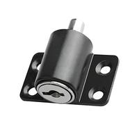 Generic Serrure de sécurité de Porte en Alliage, Boulon de Fenêtre Antivol Durable pour Armoires avec 2 Clés et Kit D'installation (BLACK)