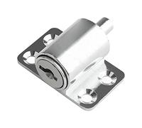 Generic Serrure de sécurité de Porte en Alliage, Boulon de Fenêtre Antivol Durable pour Armoires avec 2 Clés et Kit D'installation (gris clair)