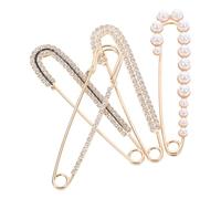 Generic Set de Épingles de Sûreté Décoratives en Alliage Doré Lot de 4 Perles Simulées, Sécurisant Vêtements et Pantalons, Design Élégant pour Toutes Occasions