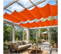 Generic Store de Véranda Grand Format 200x500cm Voile d'ombrage Coulissante en Vague Kit Complet avec Corde,Heavy Duty 230g/m² Tissu Oxford Anti-UV,Brise-Soleil sans Perçage,Orange