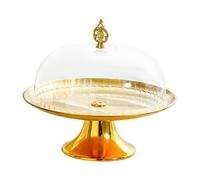 Generic Support à Gâteaux, Assiettes à, Piédestal Haut élégant avec Couvercle En Dôme pour Apéritifs, Aliments Secs, Centres de Table de Fruits, événemen, 26 cm