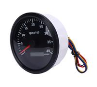 Generic Tachymètre 4000 Tr/min avec Affichage Numérique Multifonction pour Véhicules Marins, Camions et Voitures, Taille 110 Mm (Cadran noir Lunette noire CXA005B)