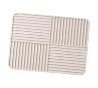 Generic Tapis Égouttoir Vaisselle Tapis Séchage Silicone Tapis Drainant Universel Tapis Portable pour Plan de Travail avec Fonctionnalité Anti-rayures Adapté, Blanc Beige