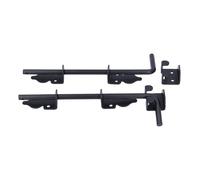 Generic Tige de Chute de Portail en Métal de 12 Pouces, Loquet de Sol pour une Utilisation Sécurisée en Intérieur et en Extérieur, Conception Robuste, Revêtement en Poudre Noire, Lot de 2