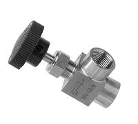 Generic Vanne à Pointeau Haute Pression en Acier Inoxydable 304, Vanne D'angle à Filetage Femelle BSPP de Précision pour la Transmission de L'eau, du Gaz, du Carburant, 3 Tailles Différentes (Manche