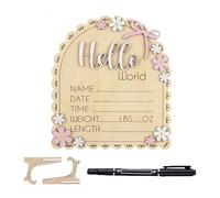 Genérico Affiche en bois pour nom de naissance, commémorative pour , maison, hôpital, chambre de bébé, anniversaire, Noël ou famille