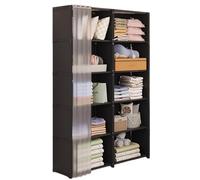 Generico Armoire garde-robe - Structure résistante stable durable - Montage simple housse anti-poussière pratique | Organisateur pour vêtements chaussures petite chambre dortoir maison