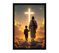 Generico Art sacré de Jésus | Éclairage LED Décoration religieuse chrétienne pour la maison | Image sacrée art religieux mural, pour salon, entrée, bureau, école, Noël, Pâques