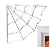Generico Attrape- en verre teinté pour Halloween - Motif toile d'araignée - 20 x 20 cm - Décoration de fenêtre double face inspirée de la nature - Décoration saisonnière - Idée cadeau
