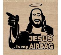 Genérico Autocollant Jesus is my airbag 10 x 10 cm Noir