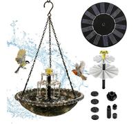 Generico Bain solaire décoratif avec pompe et pulvérisateur | Fontaine solaire pour salle de bain pour attirer les animaux sauvages dans le jardin, la piscine,