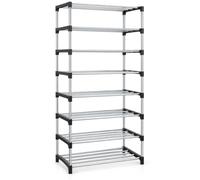 Generico BDIT Accessoires Meuble à chaussures 8 étagères en métal, 60 x 30 x 123 cm, meuble à chaussures gain de place avec étagères en grille pour entrée, chambre, penderie et buanderie