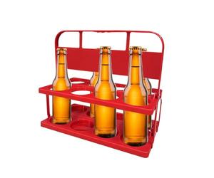 Generico Beer Basket - PP 40 x 22 x 35 cm | Foldable 8 Pack Drink Carrier With Handle | Portable Boisson Storage Box For Wine Beer Large Cups Reusable Crate For Picnic Party Outdoor Travel Use
