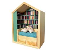 Generico Bibliothèque anti-stress, jouet fidget bibliothèque, maison miniature avec 200 livres et 2 oreillers pour enfants, adultes, chambre à coucher, voyage, salon, bureau