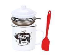 Generico Bocal hermétique pour bacon graisse, style rustique, 1200 ml | Grand récipient de conservation avec filtre à huile de cuisine, préparation des aliments, cuisine, réfrigérateur