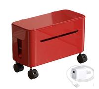 Generico Boîte à câbles - Rangement de bureau avec roues et séparateurs | Support de câble de charge de bureau pour bureau, centre de divertissement à domicile et configuration de jeu, rouge
