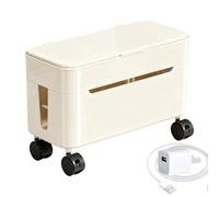 Genérico Boîte de rangement pour câbles de bureau avec roulettes, porte-câbles de charge pour bureau, maison, configuration de jeux, support TV ou salon, blanc, Consulte la descripción, Voir