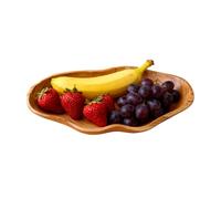 Genérico Bol en bois naturel, 39,7 x 7 x 6,3 cm (15,7 x 7 x 2,3 pouces) Plateau de rangement pour goûter