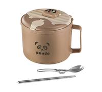 Generico Bols à soupe avec couvercle faciles à utiliser - 19,5 x 12 cm - Pour ramen - Pot à nouilles instantanées - Conteneur polyvalent pour la préparation des repas - Idéal pour le déjeuner, le