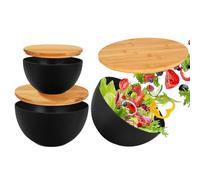 Generico Bols avec couvercle - Ensemble empilables pour préparer - Bols à goûter imbribles | Contenants pour salade, fruits, , nourriture, cuisine, repas, soupe, légumes