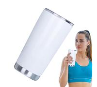 Genérico Bonnets de sublimation | Gobelet isotherme à double paroi en acier inoxydable de 500 ml avec paille avec couvercle | fins droits à sublimation pour de chaleur