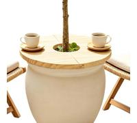Genérico Cache-pot avec grille en bois fendu | Protecteur de terre pour pots de fleurs pour extérieur, intérieur, maison, jardin, patio, terrasse, balcon, véranda