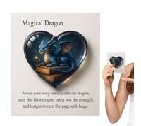 Generico Cartes de vœux de poche, porte-souvenirs en acrylique avec motif dragon, collection en forme de cœur, pour filles, femmes, mère, présentoir pour bureau, bibliothèque, table de chevet, bureau