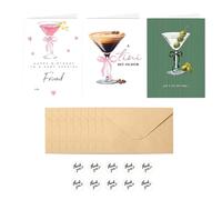 Genérico Cartes de vœux sur le thème d'un cocktail pour anniversaire | Carte de note classique pour sœur - pour épouse, sœur, amis, maman, femme, fille, maison