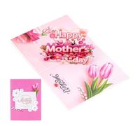 Genérico Cartes pour la fête des mères | Créatives 3D faites à la main, carte de vœux avec fleurs roses en 3D pour maman, pour femmes, grands-mères, filles, amis, cadeau d'anniversaire et d'événements