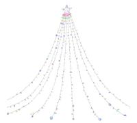Generico Cascade de Noël d'extérieur à énergie solaire - 11 pieds multimode avec minuterie à distance pour jardin, chemin, patio, porche, arbre, salon, vacances, fête, mariage
