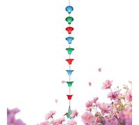 Genérico Chaînes de pluie, adaptateur en fer antirouille de 1,2 m, avec 8 tasses, motif colibri pour gouttière de pluie, pour toit, gazebo, patio, baldaquin, arbre et drainage d'eau de pluie
