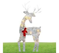 Genérico Christmas Lighted Deer - Outdoor Decor - 80 x 44 cm, Waterproof Festive | Garden Decoration For Family Home Patio Lawn Holiday Event Parties Bow LED Seasonal Display Iron Art Decorative