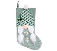 Genérico Christmas Stockings, Green Knitted Dwarf Stockings for Holiday Decoration, Festive Candy Bag with Sturdy Design, Perfect for Nappe Door Tree Wall Yard Garden Outdoor Party 45 x 20 cm