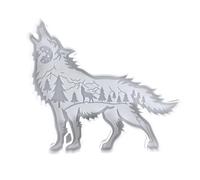 Generico Christmas Wolf Ornament Mold - Moule innovant en résine époxy | Snazzy DIY Silicone Mold with Moon Mountain Tree for Christmas Decorations