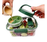 Genérico Conteneur à déjeuner pour salade - Compartiment hermétique pour déjeuner avec couvercle - Pour les voyages, l'école, le camping, la randonnée, les étudiants, les enseignants
