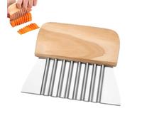 Generico Coupe-ondes avec manche ergonomique en bois, lame en acier | Outil pour couper pommes de terre et savon pour carottes, légumes, usage domestique, restaurant, cuisine