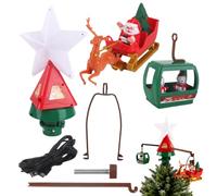Genérico Couronne de sapin de Noël rotative avec musique lumières Père Noël - Couronne rotative pour décorations de sapin de Noël, pour extérieur, chambre, salon, bureau, appartement, magasin