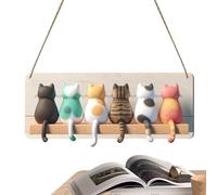 Generico Crochet pour serviette de chat - Crochet pour clés pour chats | Crochet mural porte-clés avec chat de dessin animé pour salon, garde-manger, salle de bain