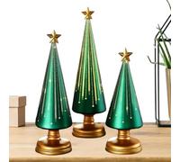 Genérico Décoration d'arbre de Noël pour table, 3 pièces statuette de Noël - Figurine d'arbre étoile en résine | pour décorations de maison, intérieur, hiver, étagère de Noël et centres de table