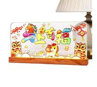 Generico Décorations du Nouvel An chinois - Acrylique alimenté par USB avec LED, marque-place pour l'année du cheval | pour maison, chambre, salon, école, hôtel, fête de printemps