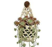 Generico Decorative Macrame Hanger, Small Cotton Plant Holder, Reliable Woven for Wall Decor, Sleek Style Hanging Basket with Sturdy Frame, Apartment Accessory for Living Room and Office Use