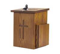 Genérico Demandes de prière en forme de en bois rustique 16 x 16 x 24,8 cm Organiseur collecte de bienfaisance Accessoire église chrétienne