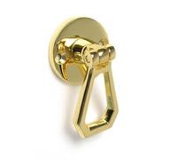 Generico Demi-poignée (1 pièce) à pendule en zamak doré brillant - avec rosace ronde avec vis visibles - Idéal pour les espaces - Adaptable aux portes, fenêtres en bois, fer, aluminium - F0286/40